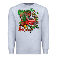 Heather Grey home for the holidays louisiana Premium Sweatshirt - BarkalooDesign