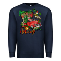 Navy home for the holidays louisiana Premium Sweatshirt - BarkalooDesign