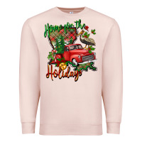 Pale Pink home for the holidays louisiana Premium Sweatshirt - BarkalooDesign