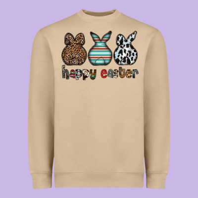 Happy Easter Heavyweight Sweatshirt Designed By Cowhidedigitalart