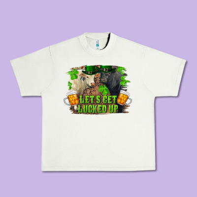 Let's Get Lucked Up Charolais And Black Angus Bull Urban Heavy Tee Designed By Ranaportraitstore