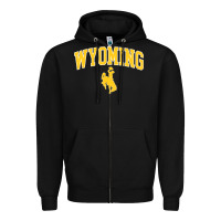 Black Kids Wyoming Cowboys Apparel Fan Favorite Brown Arch Zipper Hoodie - trangStudio