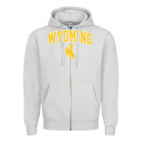 Dove Grey Kids Wyoming Cowboys Apparel Fan Favorite Brown Arch Zipper Hoodie - trangStudio