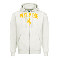 Oatmeal Heather Kids Wyoming Cowboys Apparel Fan Favorite Brown Arch Zipper Hoodie - trangStudio