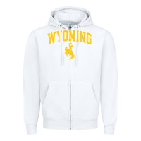 White Kids Wyoming Cowboys Apparel Fan Favorite Brown Arch Zipper Hoodie - trangStudio