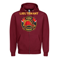 Burgundy fire rescue lieutenant department  for firefighters Zipper Hoodie - trangStudio