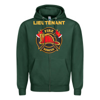Sports Green fire rescue lieutenant department  for firefighters Zipper Hoodie - trangStudio