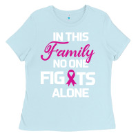 Baby Blue In This Family No One Fights Alone Cancer Survivor Ladies Tee - Bettercallsaul