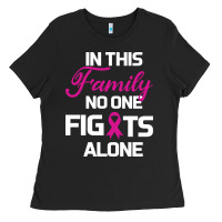 In This Family No One Fights Alone Cancer Survivor Ladies Tee | Teevron