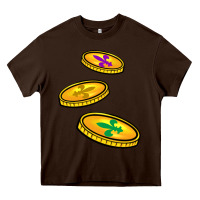 Chocolate Brown louisiana coins Heavy Core Tee - BarkalooDesign