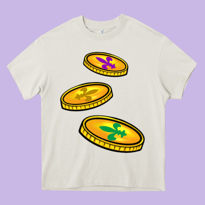 Louisiana Coins Heavy Core Tee Designed By Barkaloodesign