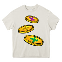 Cream louisiana coins Heavy Core Tee - BarkalooDesign