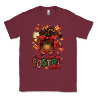 Burgundy santas favorite postal worker afro messy bun Classic Tee - texasbilliewilder