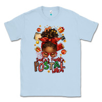 Dusty Blue santas favorite postal worker afro messy bun Classic Tee - texasbilliewilder