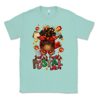 Seafoam santas favorite postal worker afro messy bun Classic Tee - texasbilliewilder