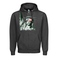 Charcoal Heather Puerto Rico Resiste Statue of Liberty Puerto Rican Flag Zipper Hoodie - trangStudio