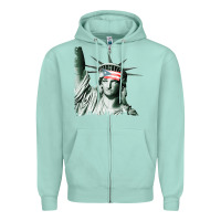 Seafoam Puerto Rico Resiste Statue of Liberty Puerto Rican Flag Zipper Hoodie - trangStudio