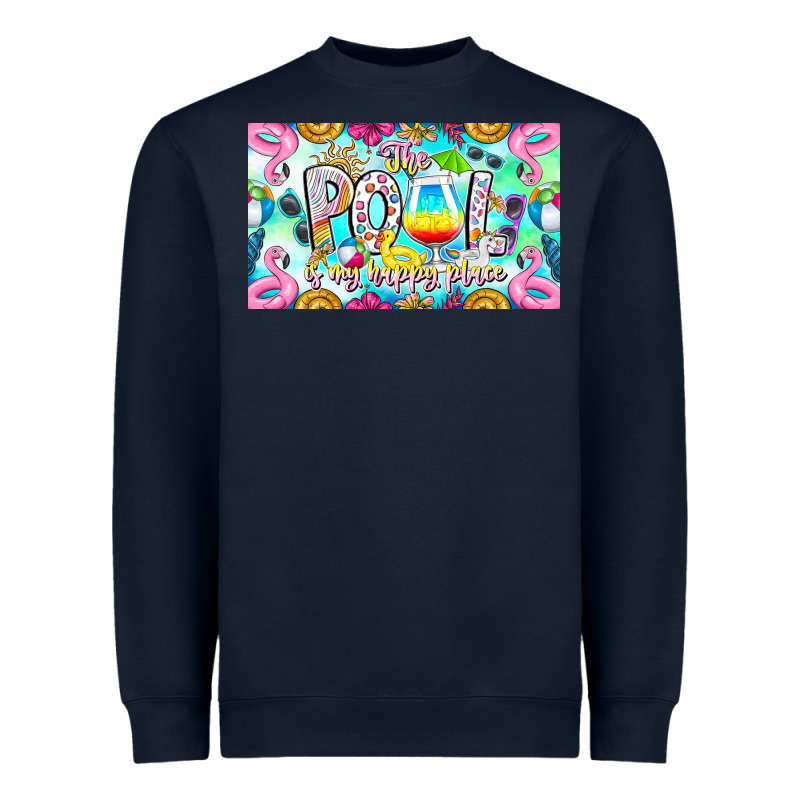 The Pool Is My Happy Place Heavyweight Sweatshirt by CowhideDigitalArt | Teevron