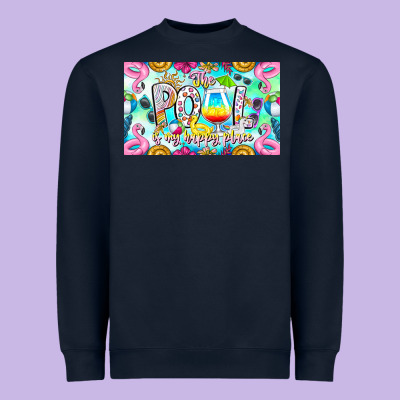 The Pool Is My Happy Place Heavyweight Sweatshirt Designed By Cowhidedigitalart