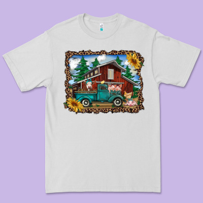 Western Barn With Farm Animals Premium Tee Designed By Ranaportraitstore