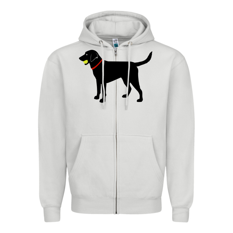 Labrador Retriever Fetch, Black Lab Play Ball Zipper Hoodie by trangStudio | Teevron