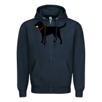 Navy Labrador Retriever Fetch, Black Lab Play Ball Zipper Hoodie - trangStudio