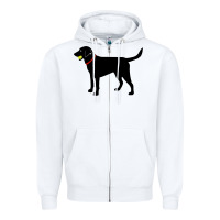 White Labrador Retriever Fetch, Black Lab Play Ball Zipper Hoodie - trangStudio