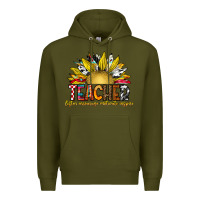 Army Green Teacher Premium Hoodie - CowhideDigitalArt