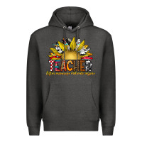 Charcoal Heather Teacher Premium Hoodie - CowhideDigitalArt