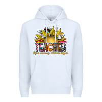 White Teacher Premium Hoodie - CowhideDigitalArt
