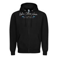 Black Lake Champlain Oars Graphic Zipper Hoodie - trangStudio