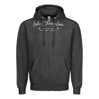 Charcoal Heather Lake Champlain Oars Graphic Zipper Hoodie - trangStudio