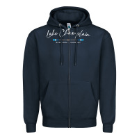 Navy Lake Champlain Oars Graphic Zipper Hoodie - trangStudio