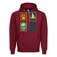 Burgundy Inscryption Psychological Horror Card Categories Game Halloween Scary  Zipper Hoodie - trangStudio