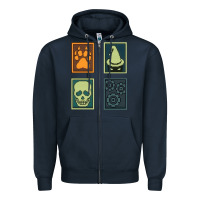 Navy Inscryption Psychological Horror Card Categories Game Halloween Scary  Zipper Hoodie - trangStudio