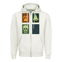 Oatmeal Heather Inscryption Psychological Horror Card Categories Game Halloween Scary  Zipper Hoodie - trangStudio
