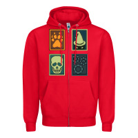 Red Inscryption Psychological Horror Card Categories Game Halloween Scary  Zipper Hoodie - trangStudio
