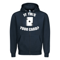 Navy Cool Magician Is This Your Card Illusionist Zipper Hoodie - trangStudio