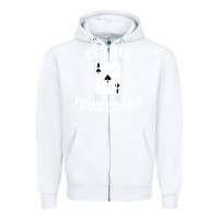 White Cool Magician Is This Your Card Illusionist Zipper Hoodie - trangStudio
