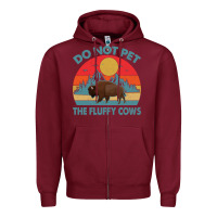 Burgundy Do Not Pet The Fluffy Cows Vintage Zipper Hoodie - trangStudio