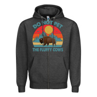 Charcoal Heather Do Not Pet The Fluffy Cows Vintage Zipper Hoodie - trangStudio