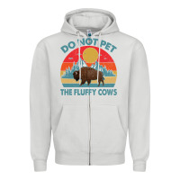 Dove Grey Do Not Pet The Fluffy Cows Vintage Zipper Hoodie - trangStudio