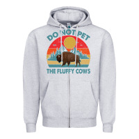 Heather Grey Do Not Pet The Fluffy Cows Vintage Zipper Hoodie - trangStudio