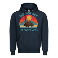 Navy Do Not Pet The Fluffy Cows Vintage Zipper Hoodie - trangStudio