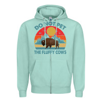 Seafoam Do Not Pet The Fluffy Cows Vintage Zipper Hoodie - trangStudio