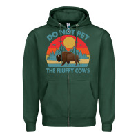 Sports Green Do Not Pet The Fluffy Cows Vintage Zipper Hoodie - trangStudio