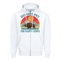 White Do Not Pet The Fluffy Cows Vintage Zipper Hoodie - trangStudio