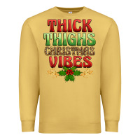 Antique Gold thick thighs christmas vibes Premium Sweatshirt - BarkalooDesign