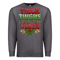 Charcoal Heather thick thighs christmas vibes Premium Sweatshirt - BarkalooDesign