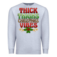 Heather Grey thick thighs christmas vibes Premium Sweatshirt - BarkalooDesign